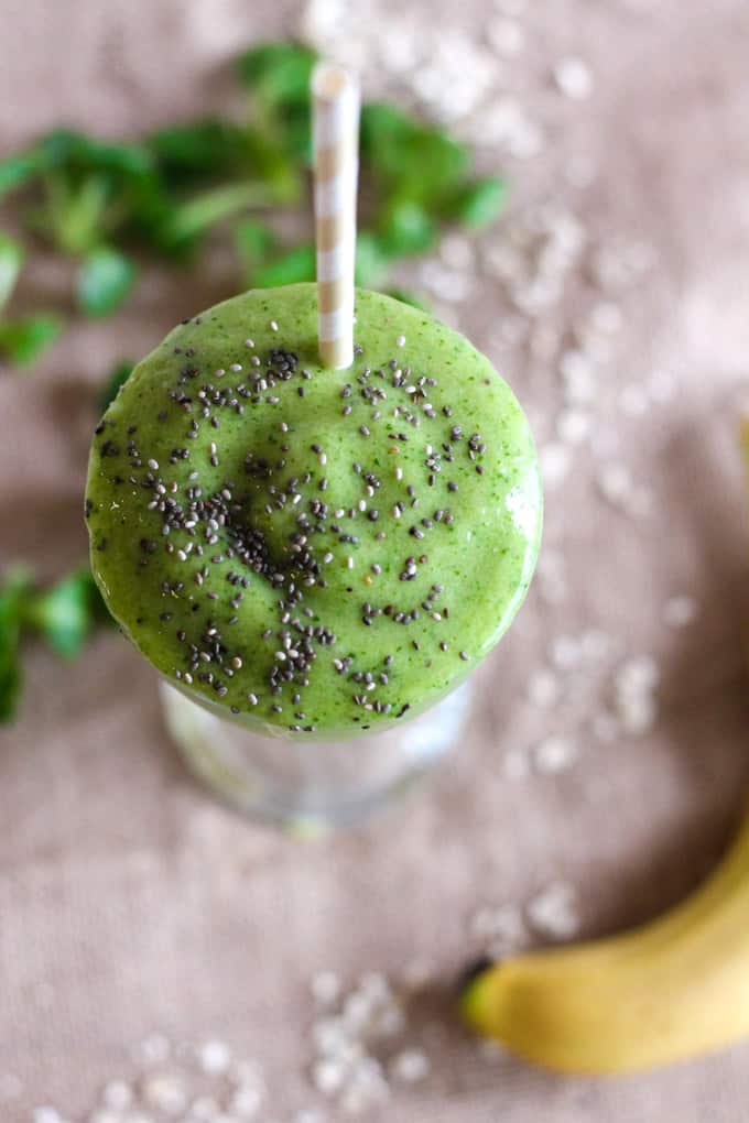 Sugar Free Green Smoothie | Raising Sugar Free Kids - vegan and containing no free sugars (no juice!), this smoothie is a great way to kick off the day and get a natural boost while retaining some fibre to slow down the rush.