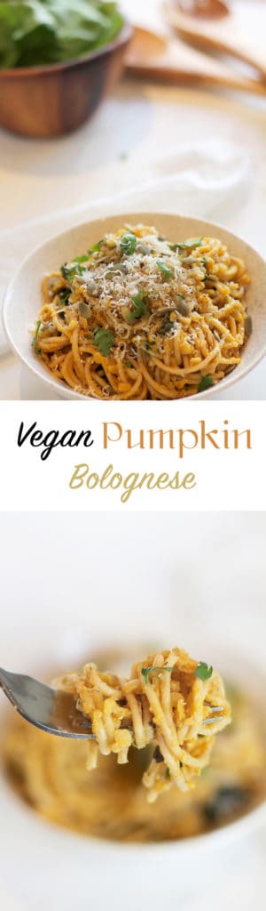 Vegan Pumpkin Bolognese | Raising Sugar Free Kids #sugarfree #familyfavourites #pumpkin #fall #pasta #bolognese #autumn #vegan #dairyfree