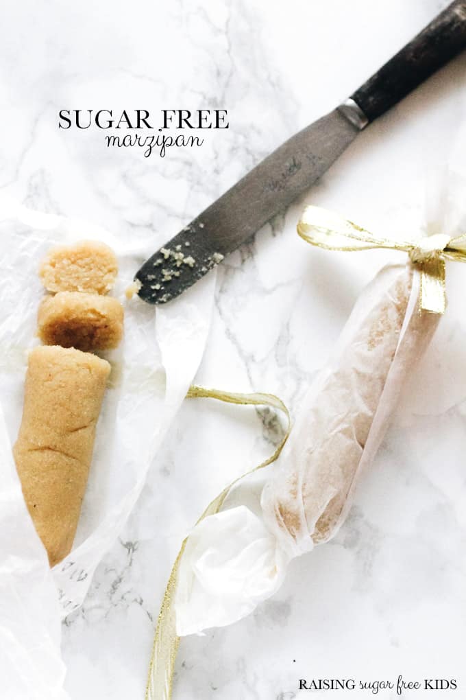 Sugar Free Marzipan | Raising Sugar Free Kids - delicious "no one will notice the difference" sugar free marzipan made in less than a minute at the push of a button with just 4 ingredients! Impress your guests this Christmas. #christmas #sugarfree
