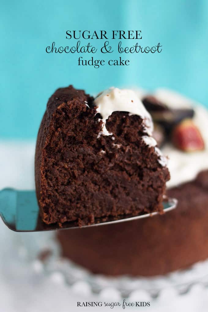 Sugar Free Chocolate & Beetroot Fudge Cake | Raising Sugar Free Kids - this one-bowl chocolate cake is incredibly easy, sugar free, fudgy, rich and delicious, and is packed with all kinds of nutrients, goodness and even a serve of vegetables (that you cannot taste, I promise!). Vegan option. #sugarfree #easter #chocolate 