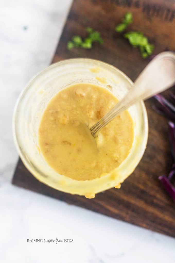 Sugar Free Peanut Satay Sauce | Raising Sugar Free Kids - a sugar and sweetener free real food sauce or dip that is sweet, silky and delicious! 5 ingredients and 1 minute to make. #sugarfree 