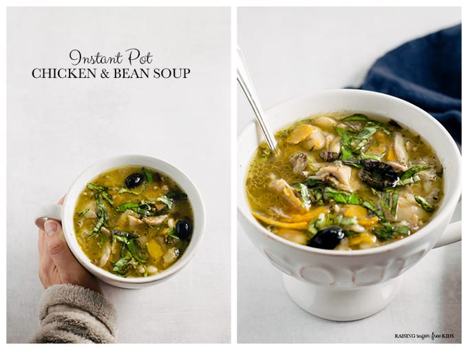 Instant Pot Chicken & Bean Soup | Raising Sugar Free Kids - an easy, 30-minute delicious real food soup that is filling and healing and yummy! #sugarfree #glutenfree #dairyfree 