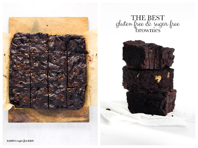 The Best Gluten & Sugar Free Brownies | Raising Sugar Free Kids - after testing, re-testing and re-re-re-re-testing, I finally nailed THE BEST gluten & sugar free brownie recipe. Includes dairy free/vegan options, and an even more authentic low sugar version. #sugarfree #glutenfree #dairyfree #vegan 