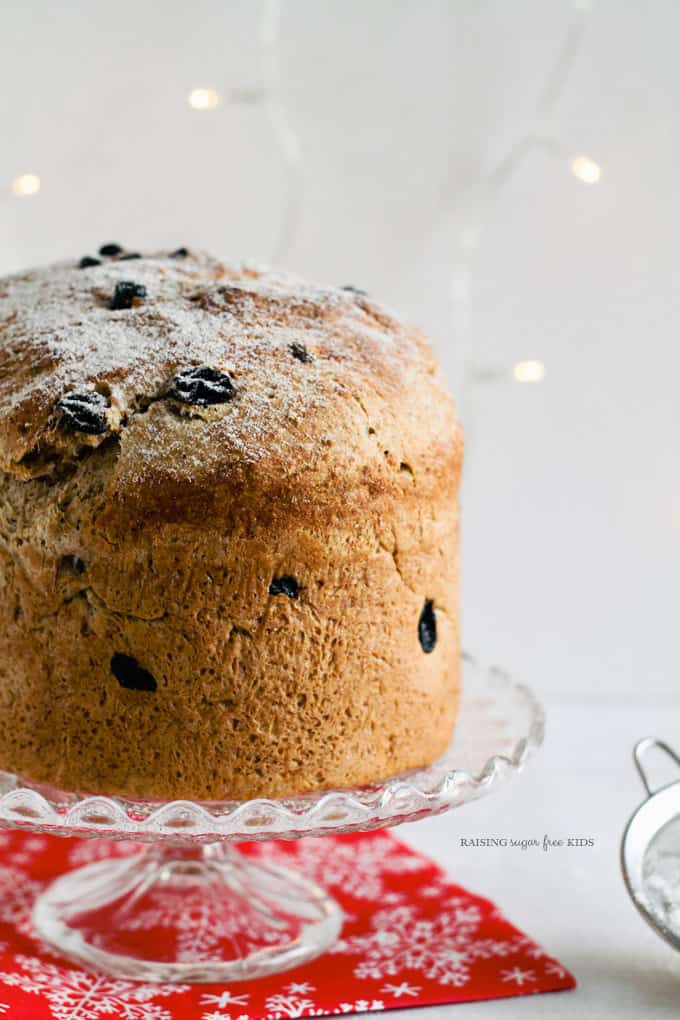 Low Sugar Panettone (Christmas Bread) | Raising Sugar Free Kids - a deliciously light and fluffy Christmas bread that is easy to make and low in sugar. Perfect for a Christmas season treat to take you through to the New Year. #sugarfree #lowsugar #christmas 