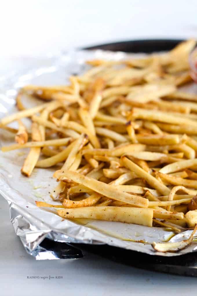 Roasted Parsnip Fries | Raising Sugar Free Kids