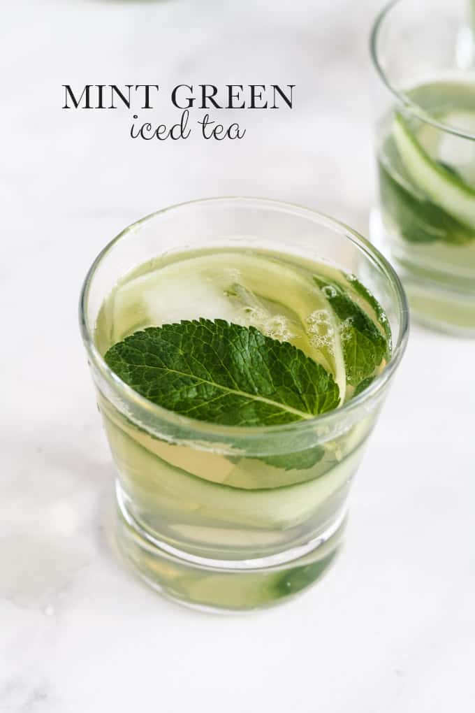 Mint Green Iced Tea | Raising Sugar Free Kids - a delicious, refreshing drink that is a perfect pick-me-up for a warm day. #sugarfree #glutenfree #vegan 